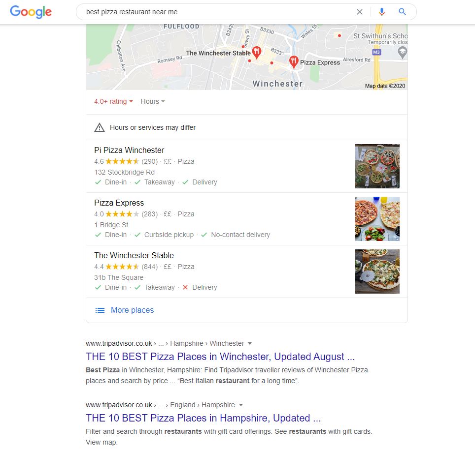 Best Pizza Near Me Google Search Engine