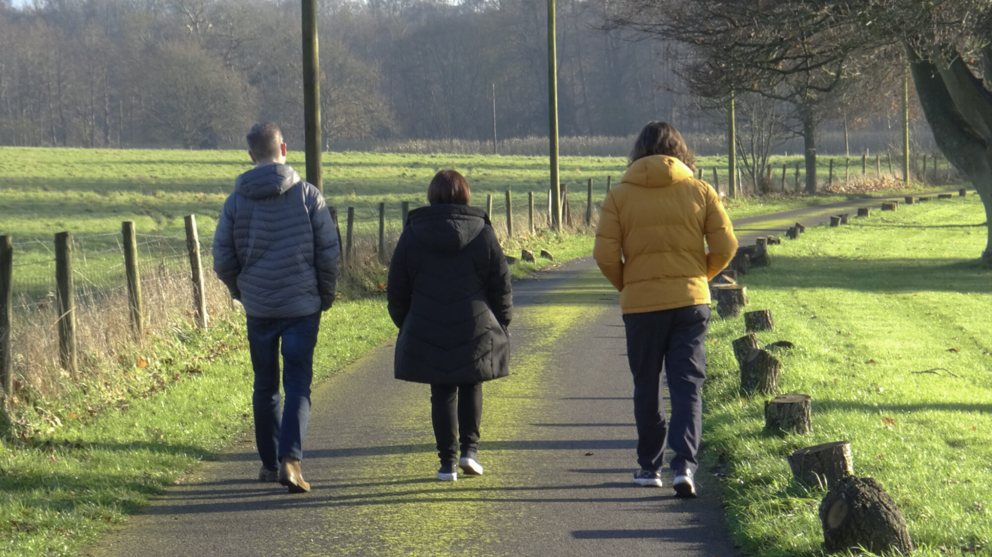 Three digital marketing experts walking down a lane