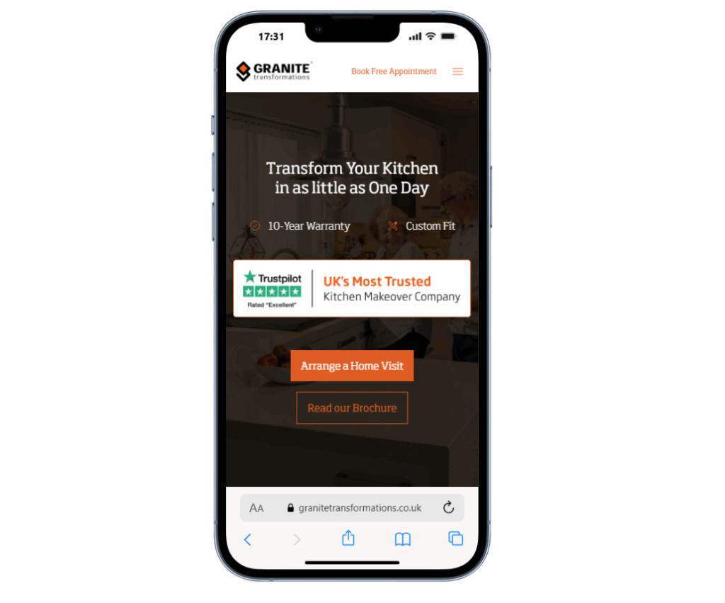 Granite - PPC Landing page mobile