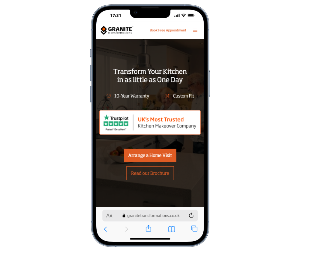 Granite - PPC Landing page mobile